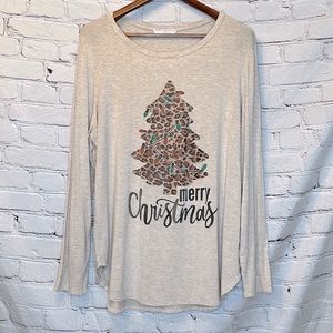 Eighty Eight Leopard Merry Christmas Tree Top Size 2XL Excellent Condition